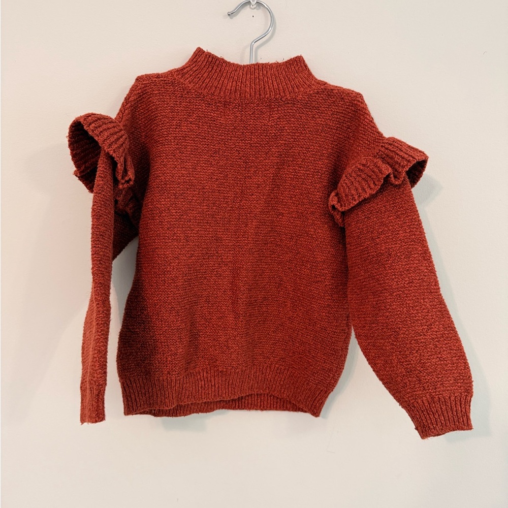 Old navy Rust Sweater with Ruffle Detail - Picture 3 of 4